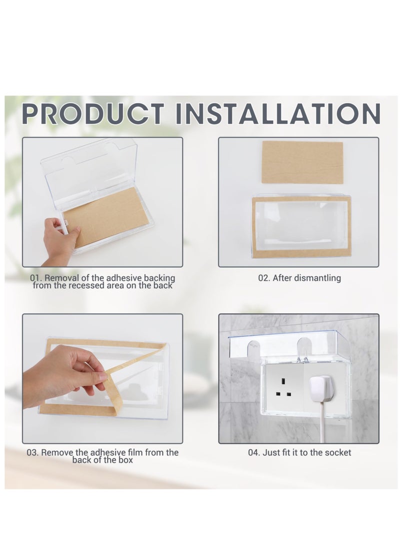 Socket Cover Box, Childproof Electrical Outlet Protector, Waterproof Plug & Light Switch Guard, Baby Proofing Safety for Home Security, 86-Type Double-Position Socket Cover - Image 5