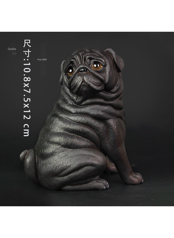 NIBEMINENT Kids Solid Realistic Pug Dog Figurine Toy