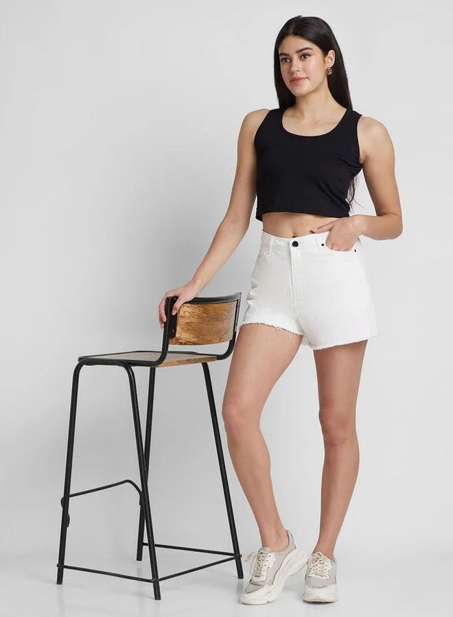 globus White Denim Regular Fit Shorts