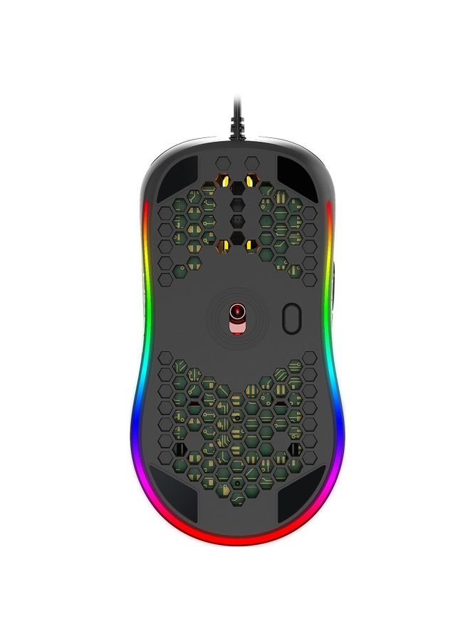 BURAQ HXSJ X600 6 Keys RGB Luminous Macro Programming Wired Gaming Mouse(Black)  - Image 3