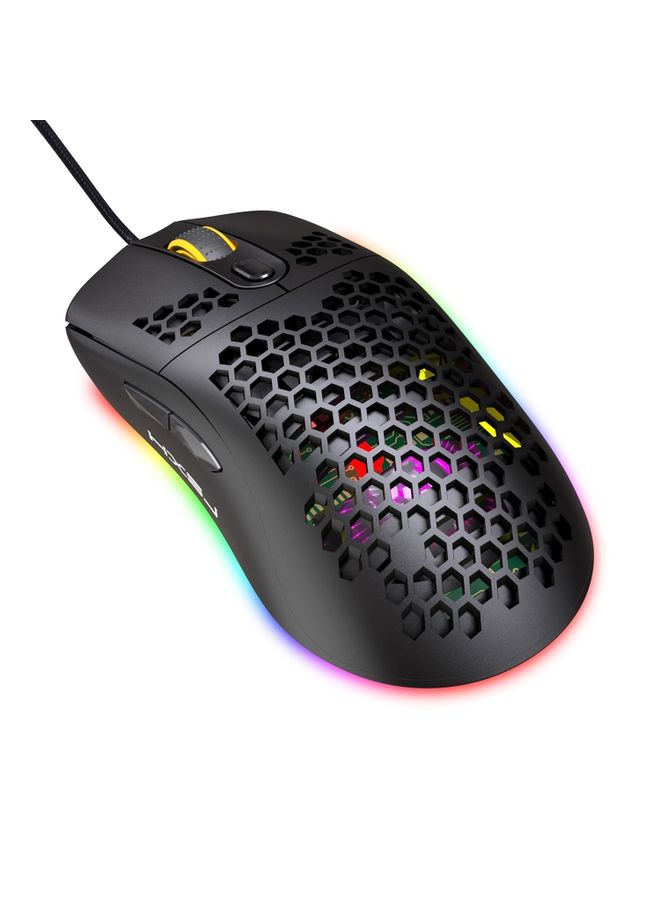 BURAQ HXSJ X600 6 Keys RGB Luminous Macro Programming Wired Gaming Mouse(Black)  - Image 2