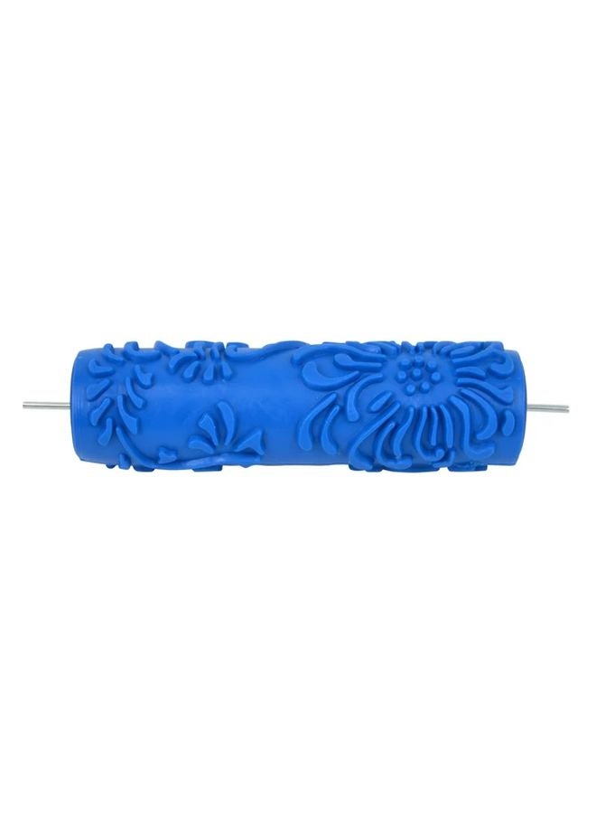 Blue Textured Paint Roller For DIY Wall Decoration Durable Plastic Construction Smooth Application - Image 1