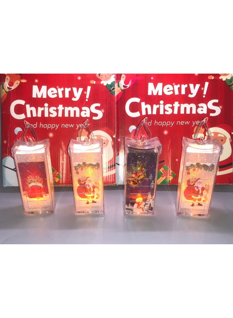 Plastic Christmas Candle Holder Santa Claus Shaped Christmas Candle - Assorted Designs and Lights Works with 4 Candle Stones - Image 1