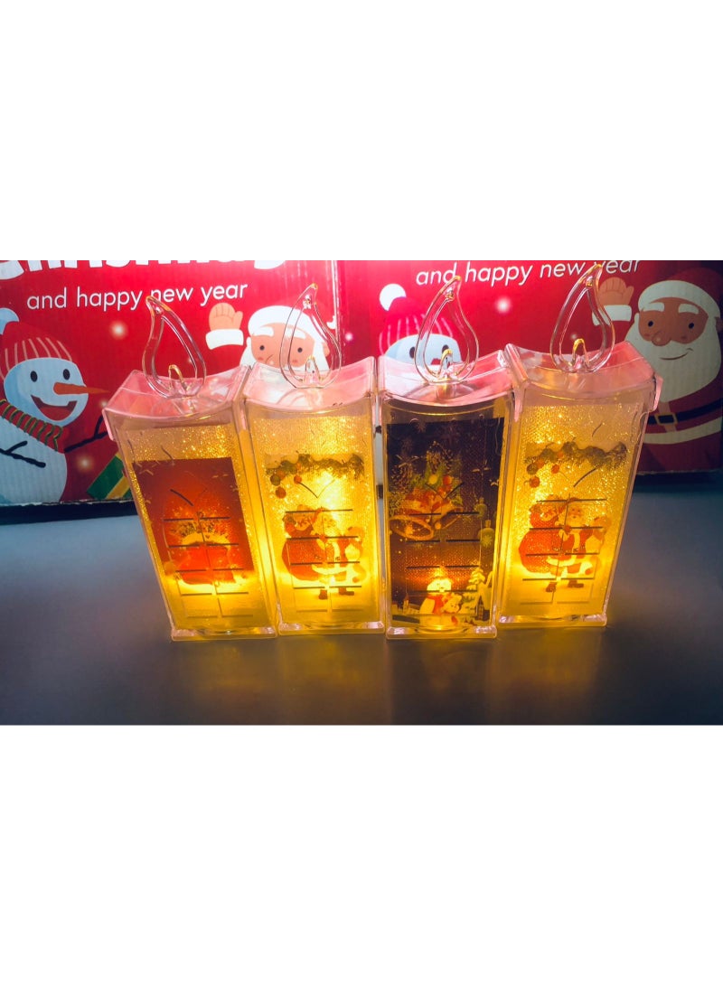 Plastic Christmas Candle Holder Santa Claus Shaped Christmas Candle - Assorted Designs and Lights Works with 4 Candle Stones - Image 3