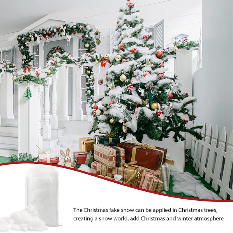 Pextian Christmas Fake Snow Decor, Artificial Snow Fluff Decoration, Cotton Snow for Winter Village, Flame Resistant Indoor Snow Blanket for Nativity, Christmas Decoration(5.6 OZ) - Image 2