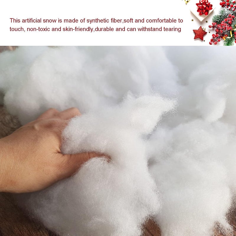 Pextian Christmas Fake Snow Decor, Artificial Snow Fluff Decoration, Cotton Snow for Winter Village, Flame Resistant Indoor Snow Blanket for Nativity, Christmas Decoration(5.6 OZ) - Image 5