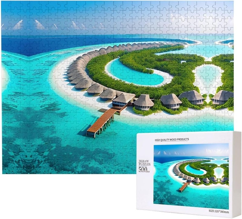 Phayah Maldives Scenery 500 Piece Jigsaw Puzzle For Adults Home Decor Gift - Image 1