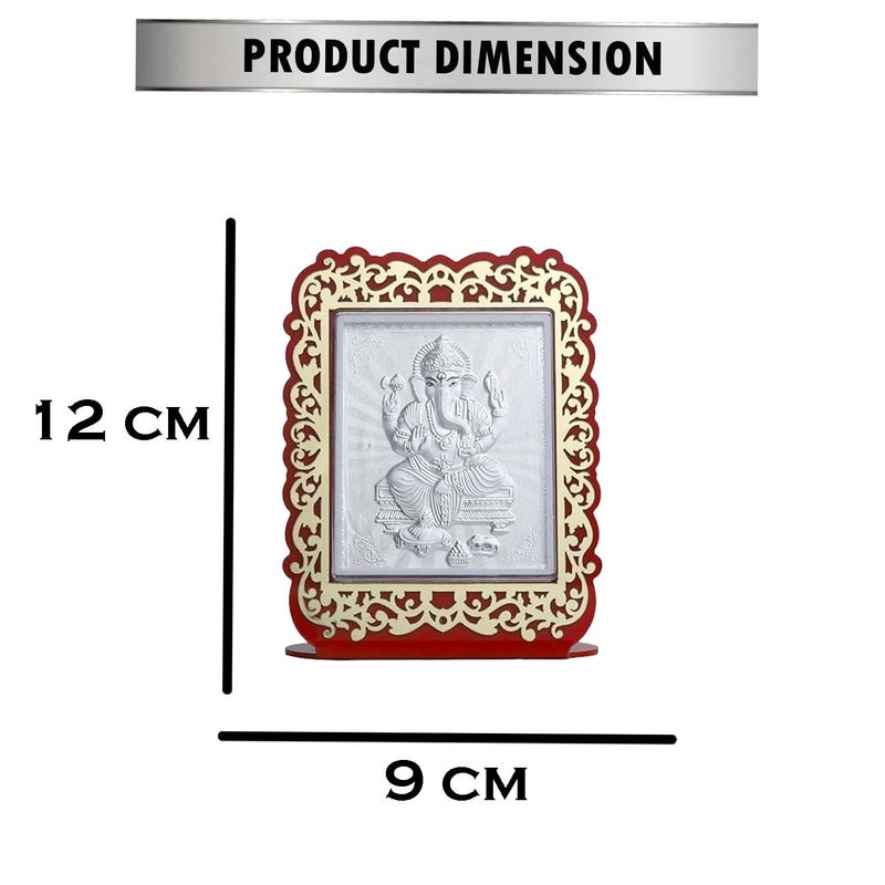 SHIJPIK 999 Pure Silver 12x9cm Ganesha frame Home Decor Silver frame of Gods Suitable to Store in Pooja Room Office HomeBest for GiftingGanesh Pack of 1 VIS0126 - Image 2