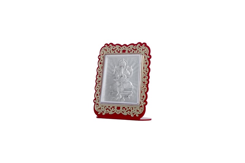 SHIJPIK 999 Pure Silver 12x9cm Ganesha frame Home Decor Silver frame of Gods Suitable to Store in Pooja Room Office HomeBest for GiftingGanesh Pack of 1 VIS0126 - Image 4