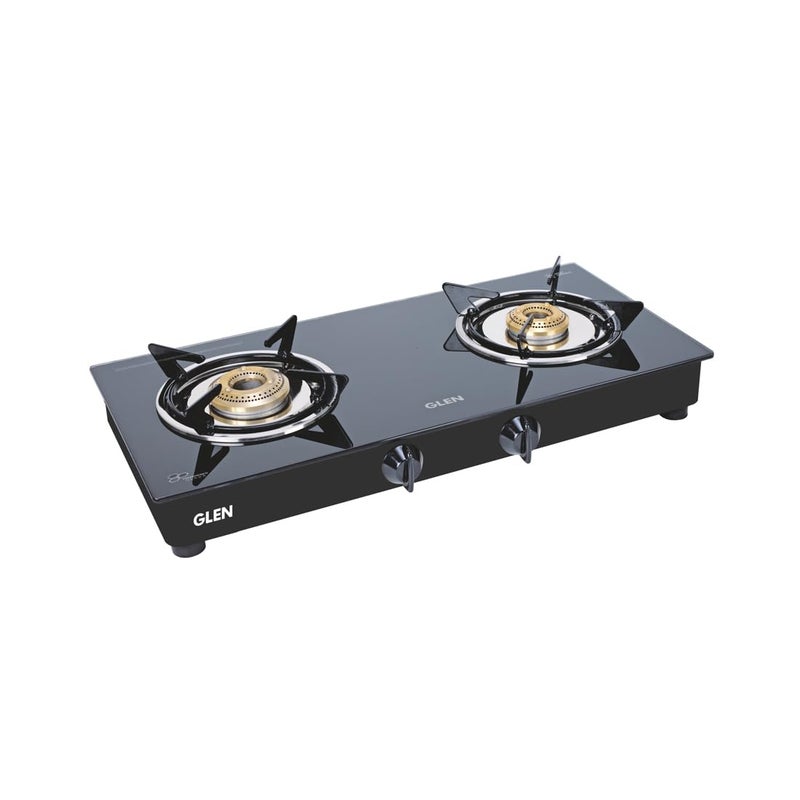 Glen Gas Stove 2 Burner | 6mm Thick Toughened Glass Top LPG Gas Stoves | Brass Burner ISI Certified Black Drip Trays | Revolving Inlet Nozzle | 2 Year Standard Warranty - Image 5