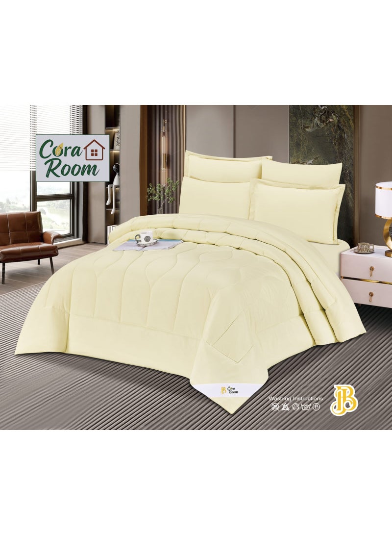 Soft hotel-style duvet set in cream/light yellow