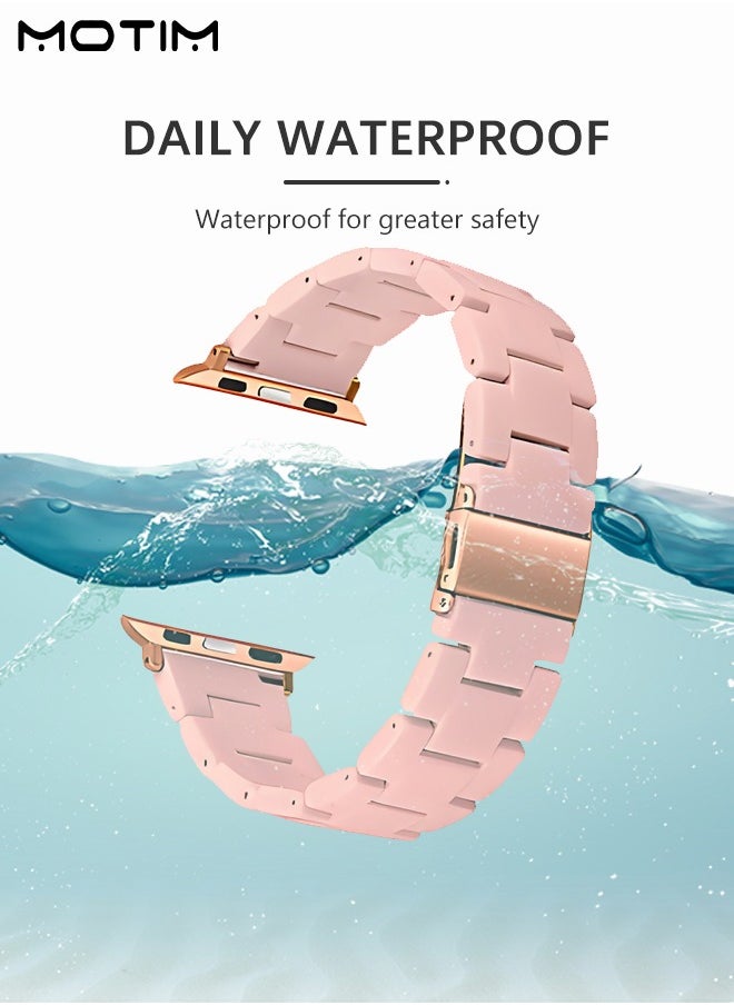 Motim Apple Watch Band 42mm 44mm 45mm 49mm, Resin Replacement Strap Thin Watch Wristband with Stainless Steel Buckle for iWatch SE/Series 10/9/8/7/6/5/4/3/2/1 for Women  - Image 2