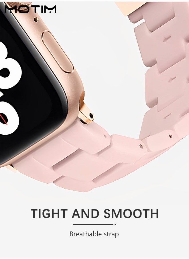 Motim Apple Watch Band 42mm 44mm 45mm 49mm, Resin Replacement Strap Thin Watch Wristband with Stainless Steel Buckle for iWatch SE/Series 10/9/8/7/6/5/4/3/2/1 for Women  - Image 5