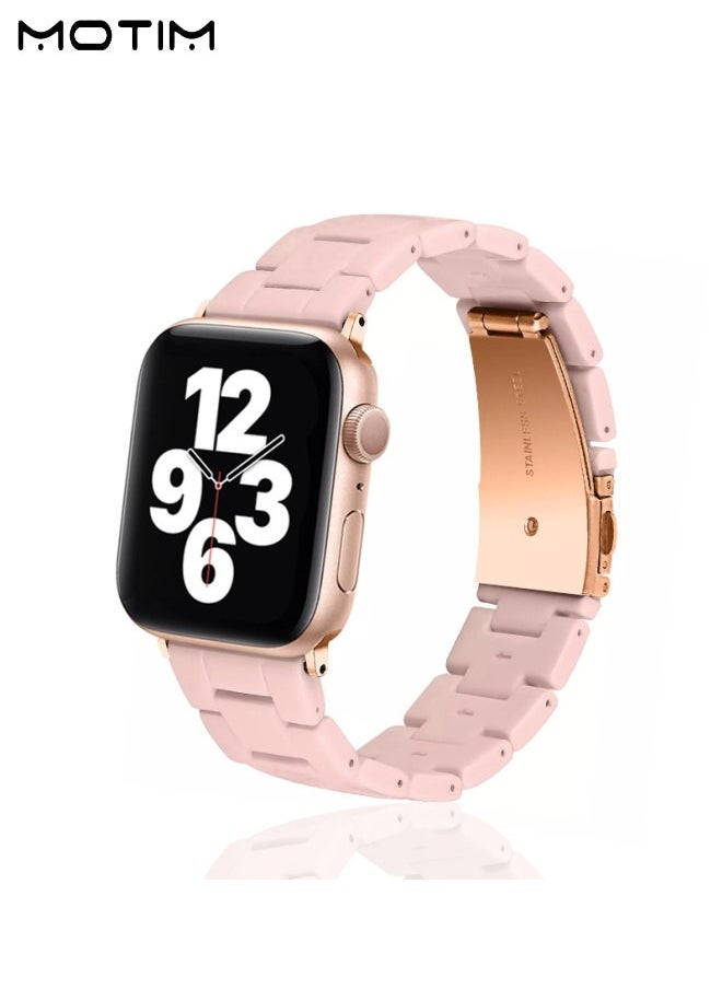 Motim Apple Watch Band 42mm 44mm 45mm 49mm, Resin Replacement Strap Thin Watch Wristband with Stainless Steel Buckle for iWatch SE/Series 10/9/8/7/6/5/4/3/2/1 for Women  - Image 1