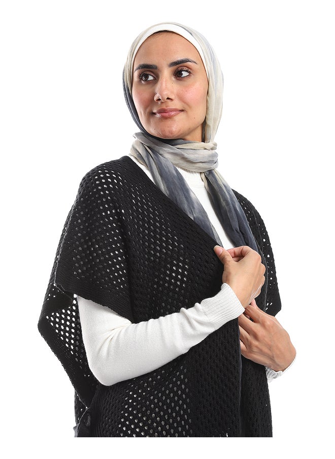 M.SOU - Perforated Pattern Open Neckline Cardigan - Image 1