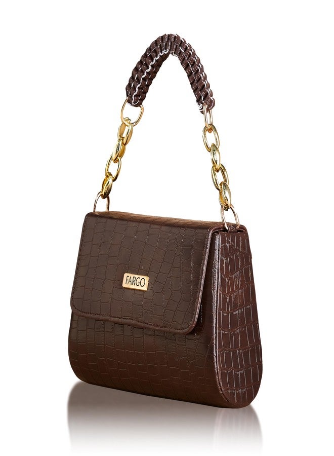 Fargo Premium Vegan Leather Women Sling Bag | Handbag for Women | Brown Color - Image 1