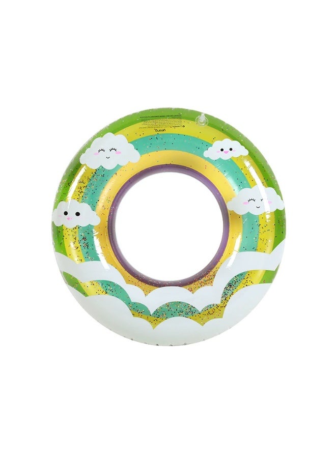 Goolsky 90#Durable PVC Inflatable Swim Tube with Multi-Pattern Design - Round Summer Pool Float for & Adults, Perfect for Beach & Pool Fun, Beach Fun Essentials | Floral Swim Ring | Shiny Textured Surface, Inflatable Pool ﻿ - Image 5