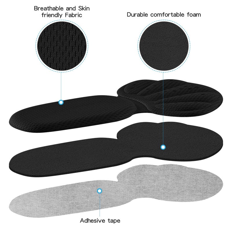 SUMBLIME Adhesive Back of Heel Cushion Pads, Heel Grips Inserts for Boots, Too Big Loose Shoes, Reusable Heel Guards Liners for Women Men, Improve Shoe Fit - Image 3