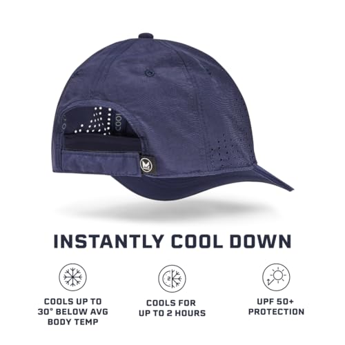 MISSION Cooling UPF Vented Performance Hat - Unisex One Size Cap for Workouts, Golf & Running - Sweat & Water Activated Technology - (Navy) - Image 2