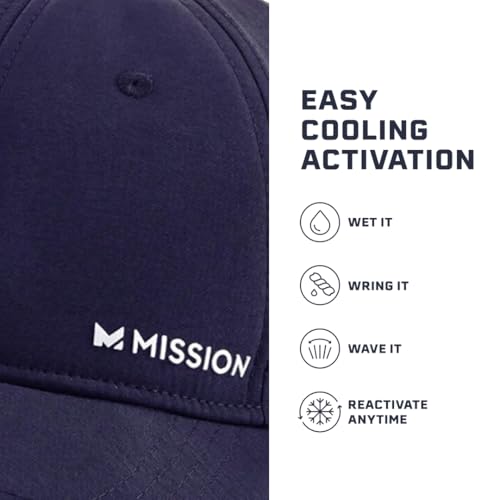 MISSION Cooling UPF Vented Performance Hat - Unisex One Size Cap for Workouts, Golf & Running - Sweat & Water Activated Technology - (Navy) - Image 3
