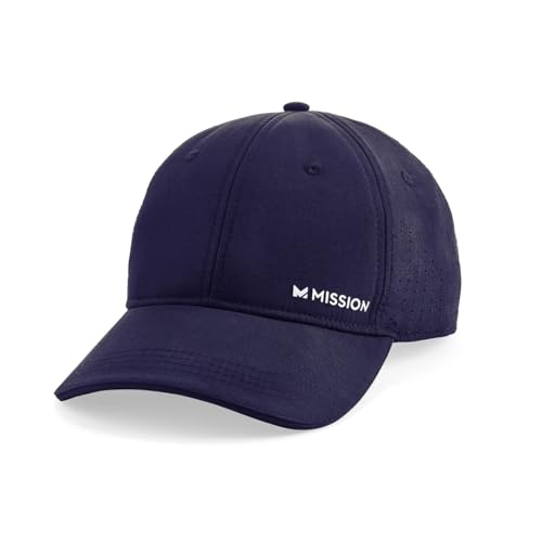 MISSION Cooling UPF Vented Performance Hat - Unisex One Size Cap for Workouts, Golf & Running - Sweat & Water Activated Technology - (Navy) - Image 1