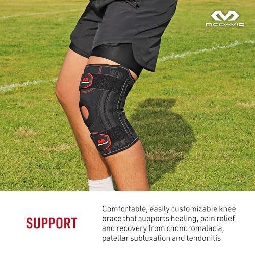 McDavid دعامة ركبة مك ديفيد، دعم الركبة وضغط للثبات، دعم وتر الرضفة، تخفيف ألم التهاب الأوتار، دعم الأربطة، التهاب الغضروف واستعادة الإصابات، للرجال والنساء، XX-كبير - Image 3