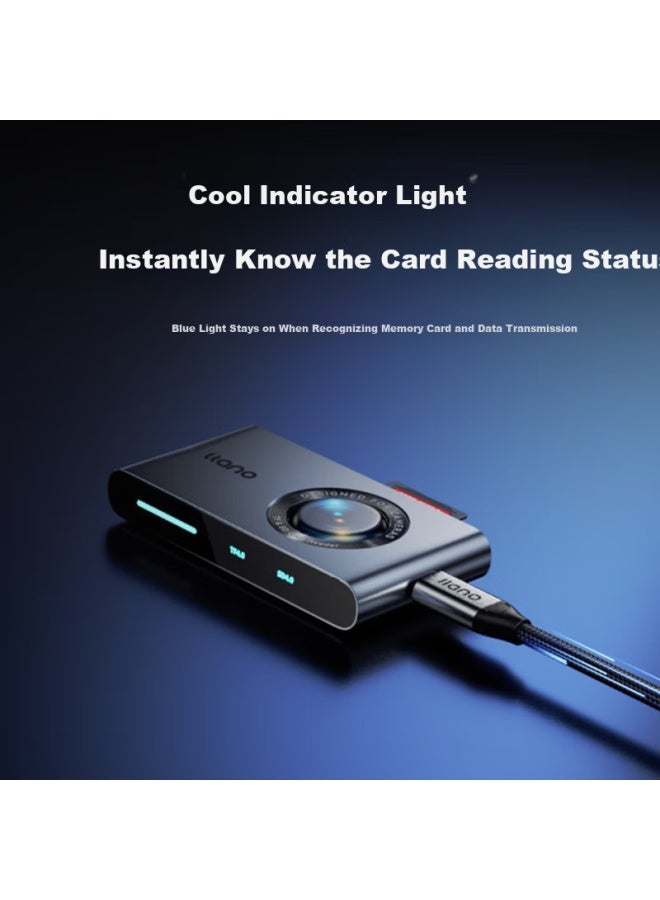 llano قارئ بطاقات عالي السرعة 4.0 Usb/نوع-C قارئ بطاقات مزدوج متوافق مع الكمبيوتر المكتبي أبل 15/آيباد/كاميرا DSLR/الهاتف الذكي كابل شحن بيانات الطائرة - Image 3