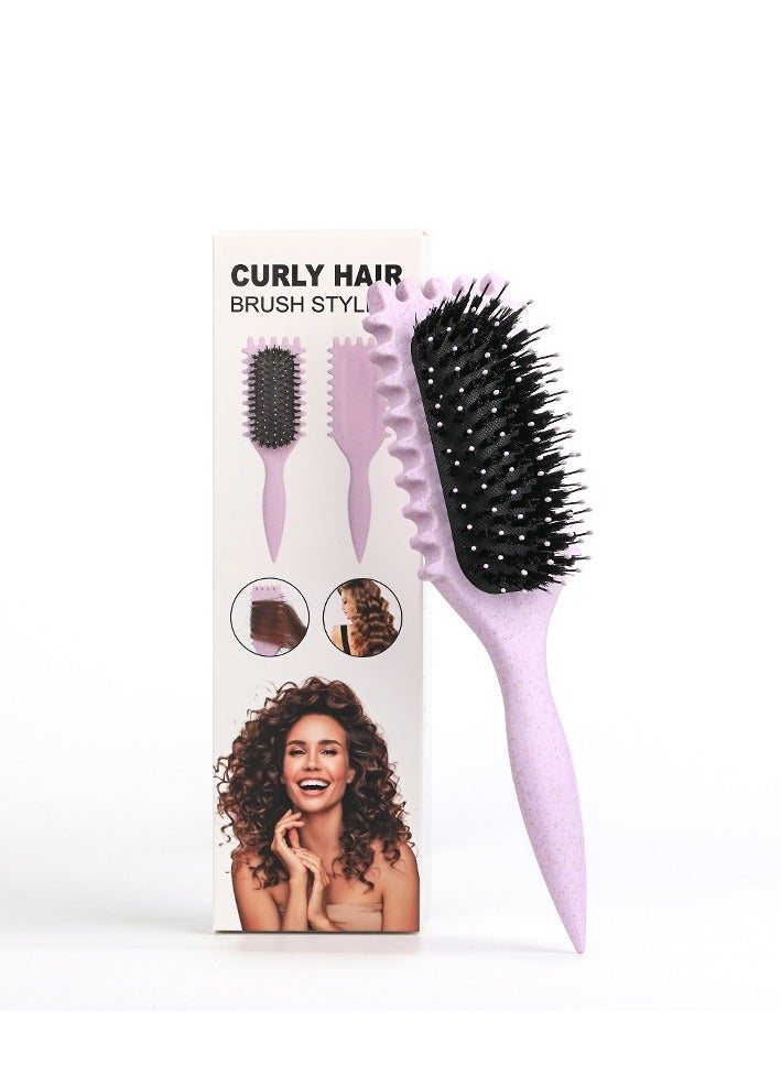2024 Newest Bounce Curl Brush,Bounce Curl Defining Brush,Curl Defining Brush,Hair Brush Styling Brush,Shaping and Defining Curls for Women Girls (Color : Purple) - Image 1