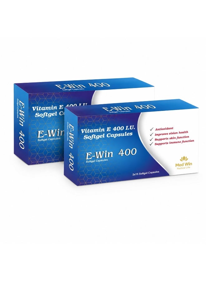 Med Win E-Win Vitamin E 400 Softgel 30 Capsules 2PCS