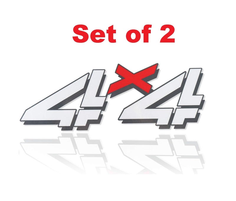 YARAKETA 1 Set of 2 pcs 4x4 Decals Stickers Emblem Replacement for 1998-2007 Silverado 1500HD 2500 HD Bed Side Truck Pickup, Auto Decoration Accessories Emblem (Chrome and Red) - Image 4