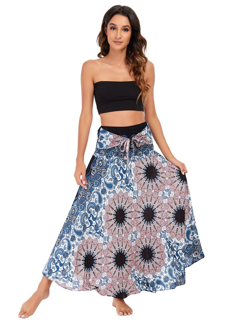 Loquat - Casual Dress Half Skirt Beach Vacation Skirt Two Dresses Full Skirt Pink - Image 1