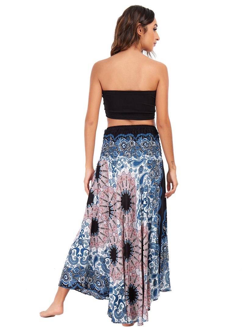 Loquat - Casual Dress Half Skirt Beach Vacation Skirt Two Dresses Full Skirt Pink - Image 1