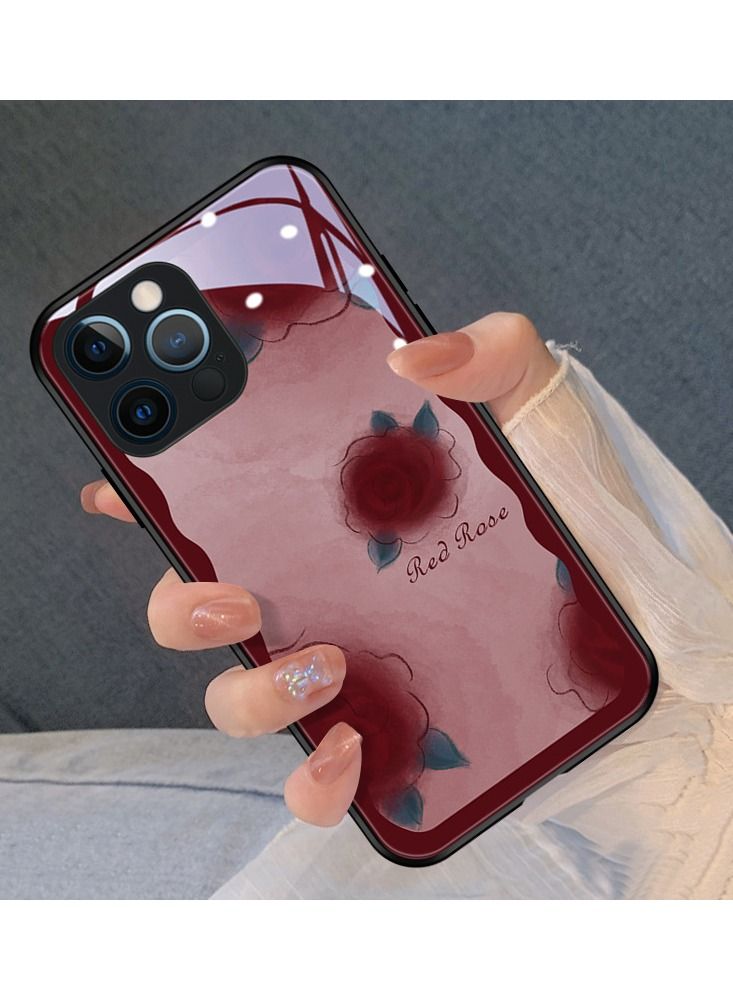 Loquat Back Cover Printed Glass Protective Mobile Phone Case for iPhone