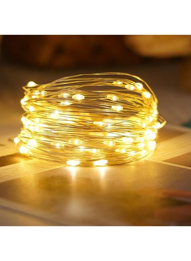 50 LED Waterproof Battery Operated Fairy Twinkle String Lights Yellow(5M 16 Ft ) - Image 1