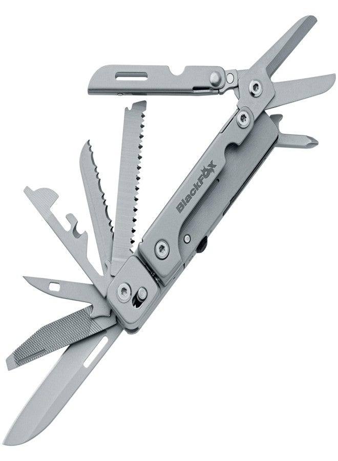 Black Fox BlackFox Solver BF-207 Multi Tool 13-in-1 Stainless Steel EDC Heavy Duty Pocket Multi-Tool for Everyday Carry, Camping, Hiking, Simple Repair - Image 1
