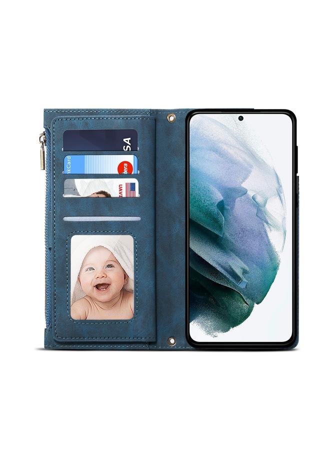 S-TOP Case For Samsung Galaxy S21 5G Retro Frosted Horizontal Flip Leather Case with Holder & Card Slot & Wallet & Zipper Pocket & Lanyard - Image 4