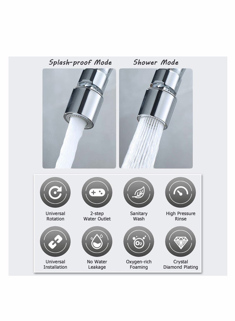 KASTWAVE 1080° Swivel Faucet Aerator, Multi-purpose Universal Tap Adapter, Kitchen Adjustable Sink Sprayer Attachment, Bathroom Mounted Aerator for Face Washing  - Image 3