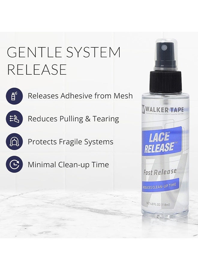 Walker Tape Lace Release Spray, Fast Release Tape In Extension Remover & Wig Glue Remover For Delicate Mesh Systems, Gentle Wig Glue Remover Spray, Effective Lace Adhesive Remover For Skin (4 oz) - Image 4
