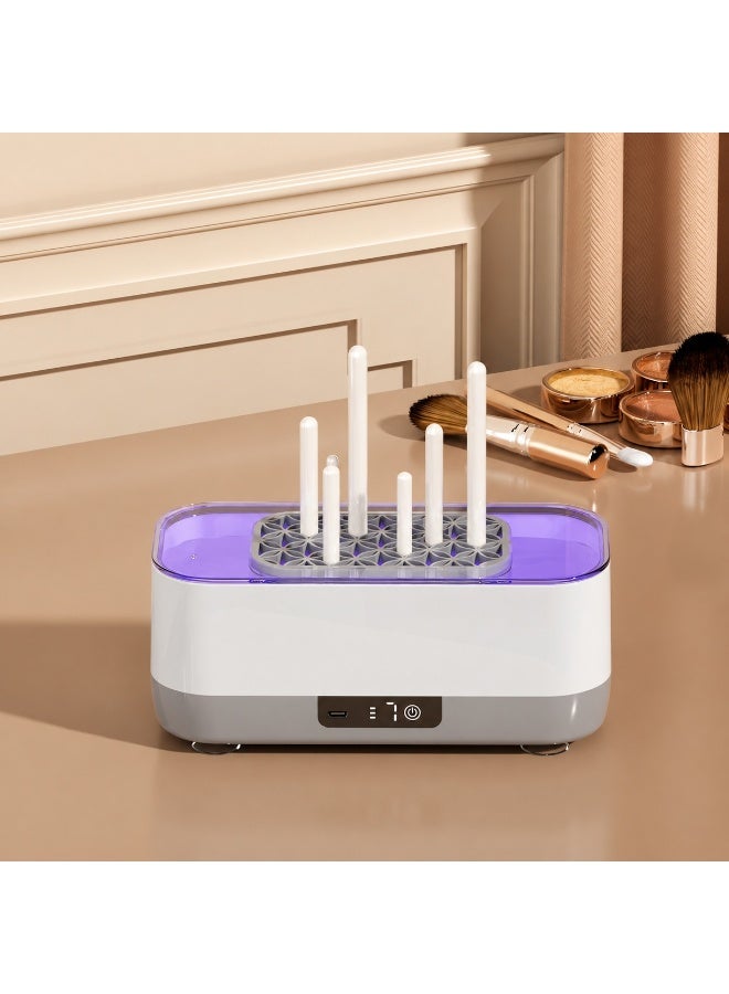 بوليريوس جهاز تنظيف اهتزازي 360° قابل لإعادة الشحن عبر USB مع صينية تخزين – منظف متعدد الاستخدامات للنظارات والمجوهرات وفرش المكياج والساعات والإكسسوارات الصغيرة - Image 1