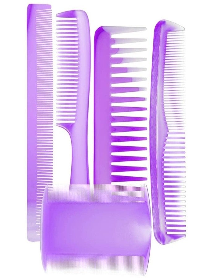 FASHRAMP 5-Piece Hair Comb Set for Normal Hair - Plastic Bristle, ABS Handle - Multi-functional Finishing Combs Set For Women And Men Use - Image 3