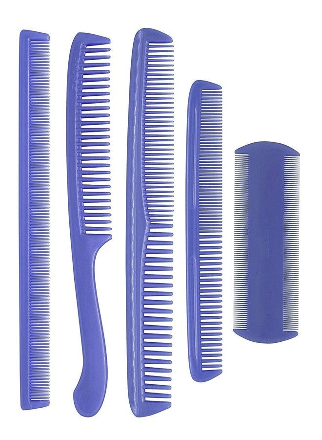FASHRAMP 5-Piece Hair Comb Set for Normal Hair - Plastic Bristle, ABS Handle - Multi-functional Finishing Combs Set For Women And Men Use - Image 2