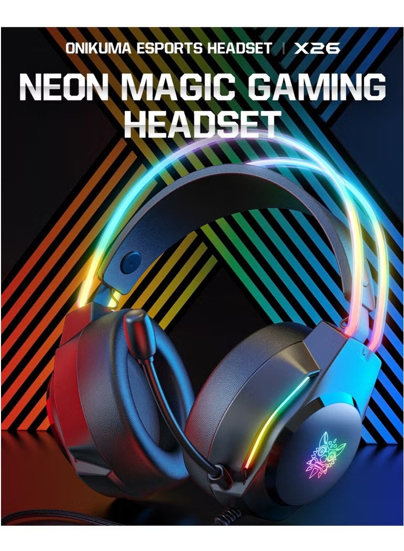 Onikuma X26 Wired Gaming Headset – Multi-Platform Compatibility for PC, PS4, PS5, Xbox, Switch, Mac & Mobile - Image 5