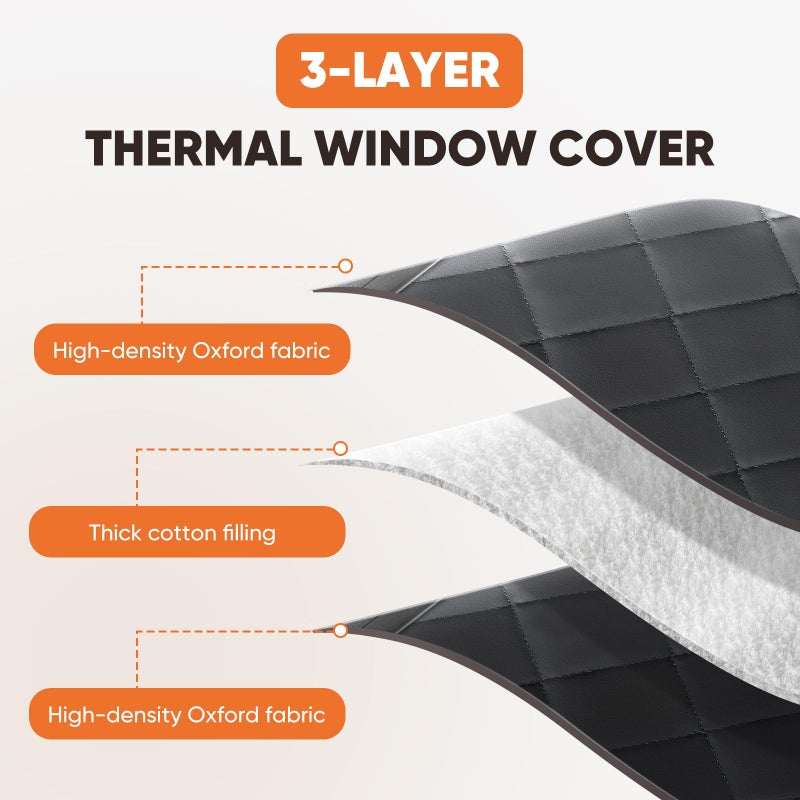 LSGCQ Window Insulation for Winter, Thermal Curtains Insulated Window Blanket Cover to Keep Cold Out, Weatherproofing Insulation Kits for Home (27â€ x 39â€œ, Black) - Image 5