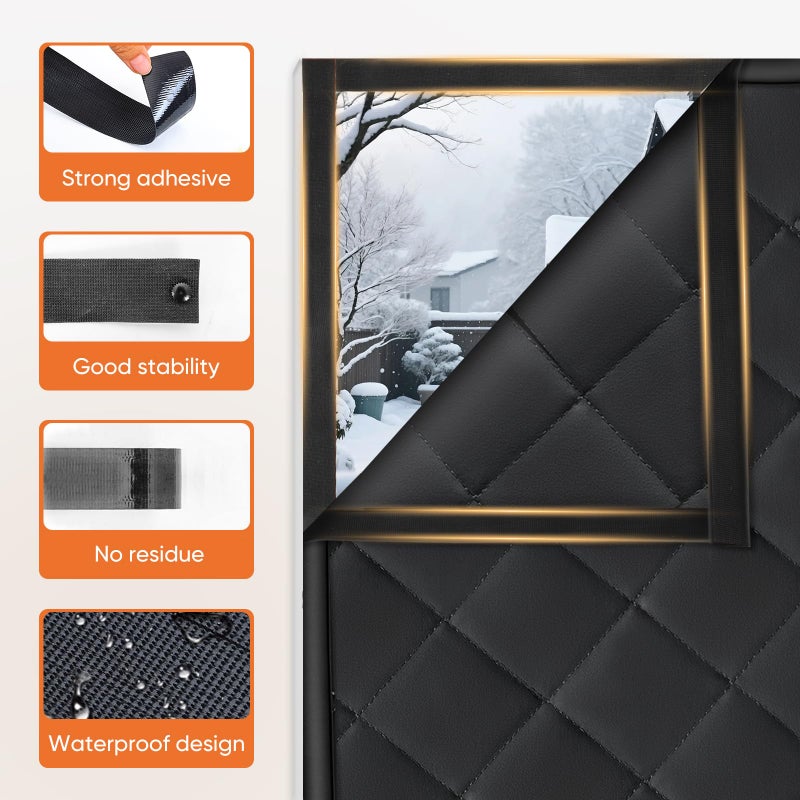 LSGCQ Window Insulation for Winter, Thermal Curtains Insulated Window Blanket Cover to Keep Cold Out, Weatherproofing Insulation Kits for Home (27â€ x 39â€œ, Black) - Image 3