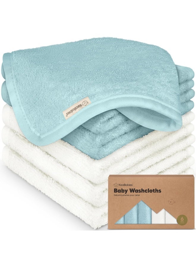 KeaBabies 6-Pack Organic Baby Washcloths - Soft Viscose Derived from Bamboo Washcloth - Image 1
