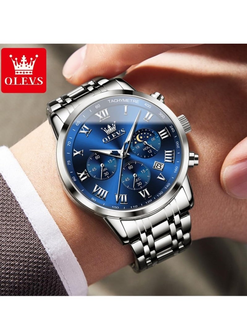 أوليفز ساعات رجالية كوارتز ستانلس ستيل مقاومة للماء 5529 - Image 3