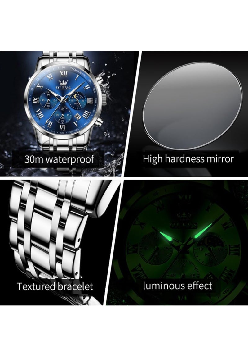 أوليفز ساعات رجالية كوارتز ستانلس ستيل مقاومة للماء 5529 - Image 5