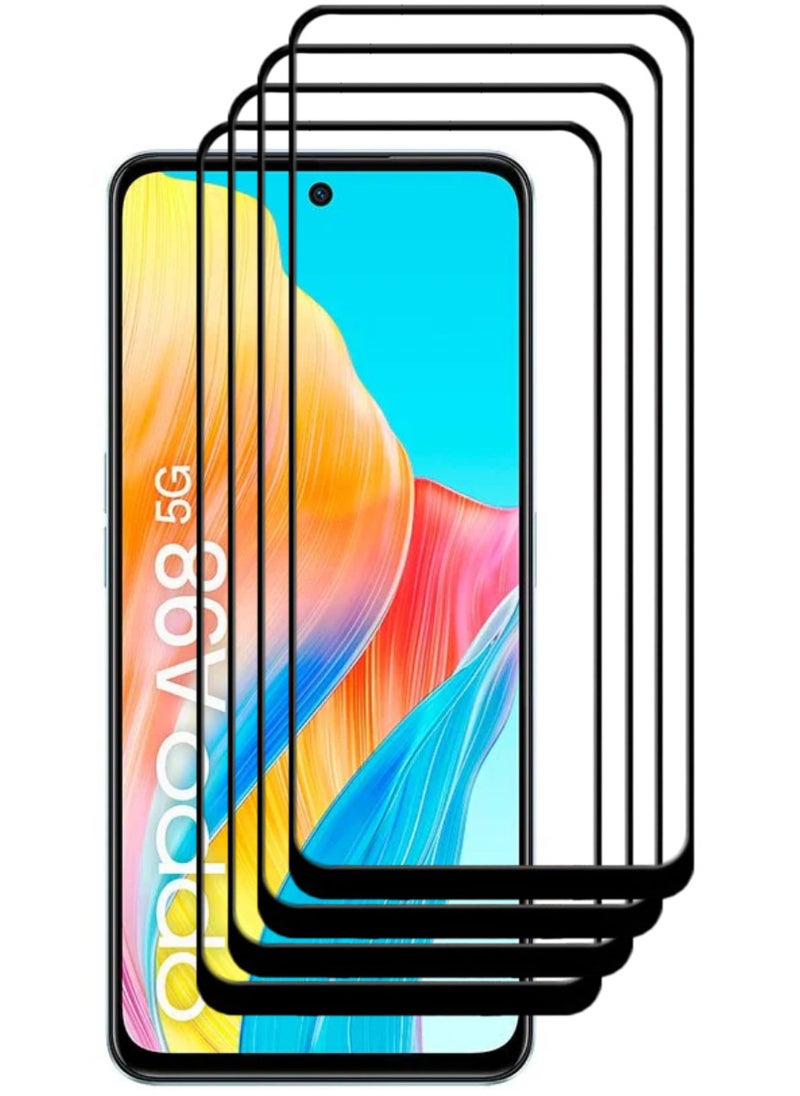 ACLIX 4 Pieces Antistatic ESD Dustproof Premium Quality High Definition Tempered Glass Screen Protector Designed For Oppo A98 - Image 1