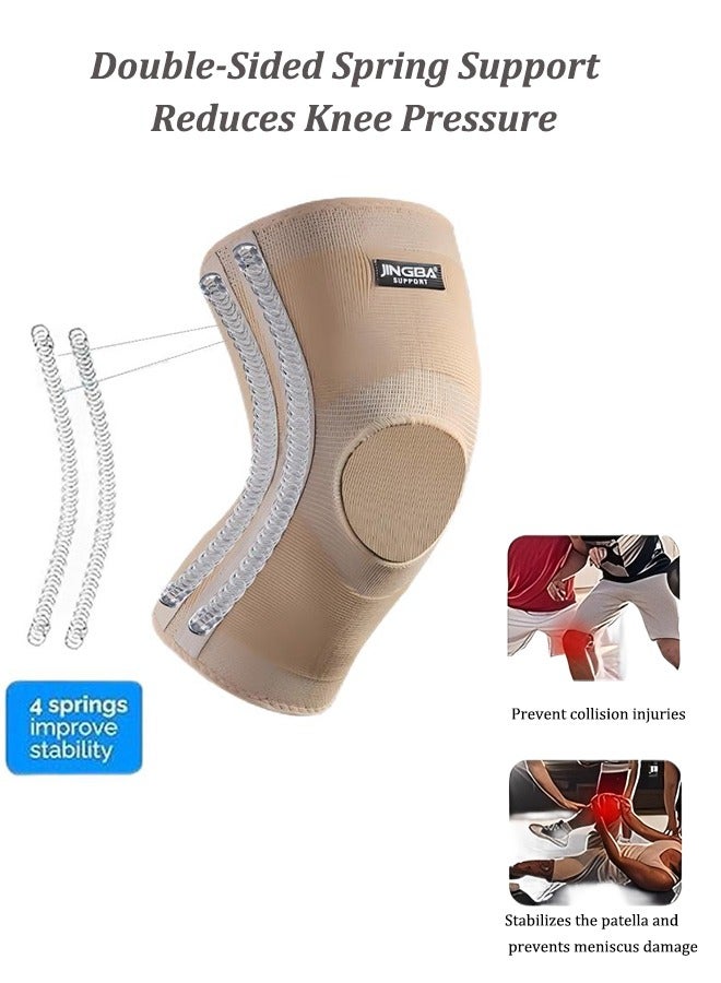 جينجبا سابورت وسادات الركبة الرياضية من JINGBA، تدعم الزنبرك في الهواء الطلق، معدات الحماية، تسلق الجبال، كرة السلة، كرة القدم، الجري، اللياقة البدنية، مناسبة للرجال والنساء، وسادات الركبة الضاغطة، تدعم تخفيف الألم، التعافي السريع، تمزق الغضروف المفصلي، الرباط الصليبي الأمامي، الرباط الجانبي الإنسي، التهاب المفاصل، الجري، الحماية الرياضية - Image 4