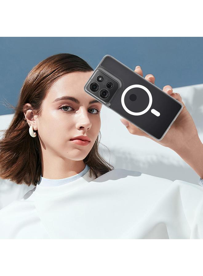 اس-توب جراب هاتف موتورولا موتو جي 75 ماج سيف شفاف من الأكريليك والبولي يوريثين الحراري الهجين - Image 3